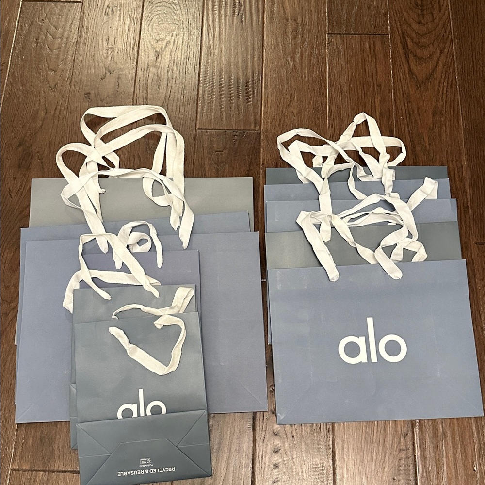 ALO Yoga Blue Shopping Bags Set